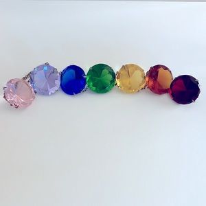 Large Chakra Balancing Colors Diamond Shaped K9 Crystal Energy Meditation Prism